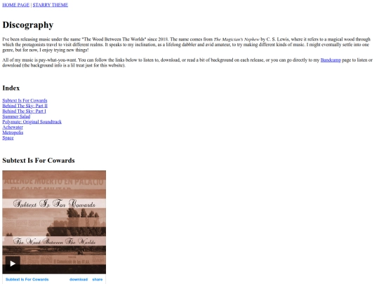 minimal/discography screenshot