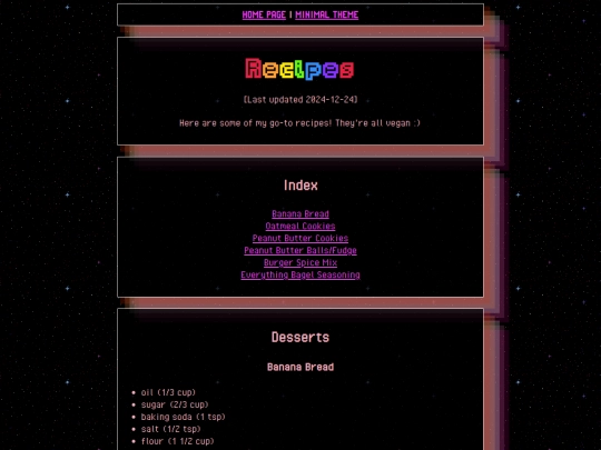 recipes screenshot