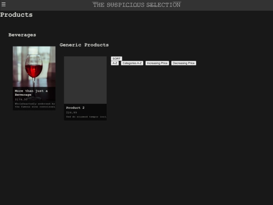 products screenshot