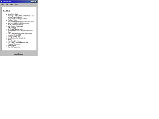 tracklist screenshot
