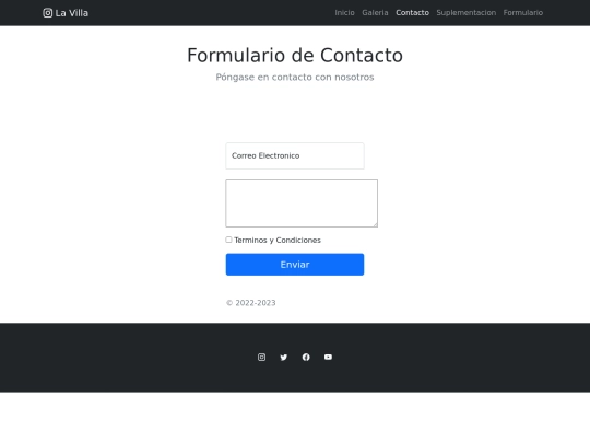 pages/contacto screenshot