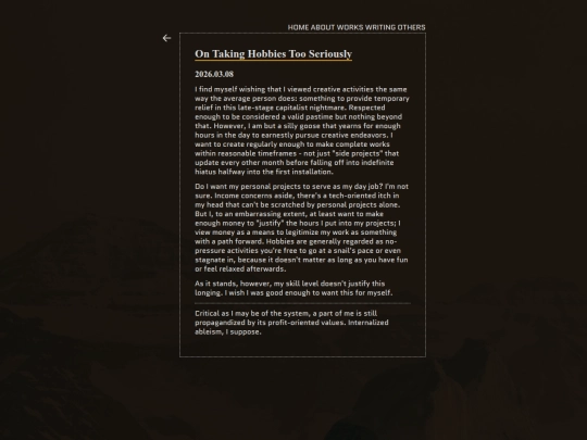 dir/writing/journal/2026/on-taking-hobbies-too-seriously screenshot
