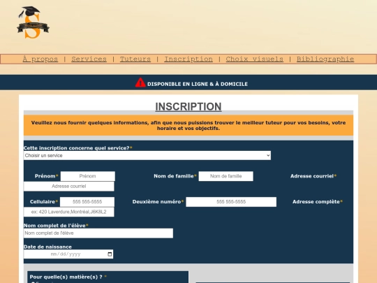 html/Inscription screenshot