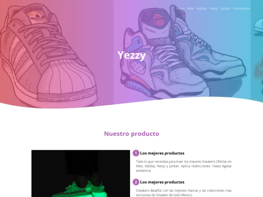 Pagina web Trabajo final/Yezzy screenshot