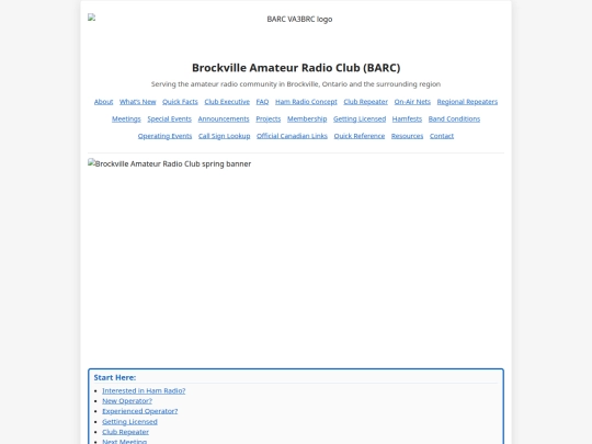 Brockville Amateur Radio Club (BARC) – Amateur Radio in Brockville, Ontario screenshot