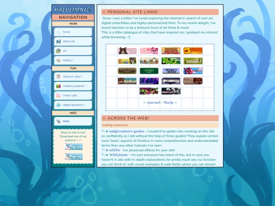links screenshot