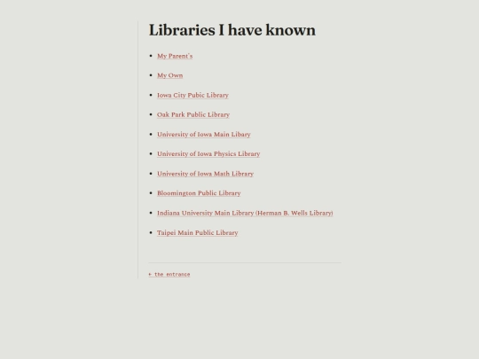 Library/Libraries I have known/librariesihaveknown screenshot