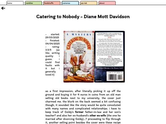 rambles/catering-to-nobody screenshot