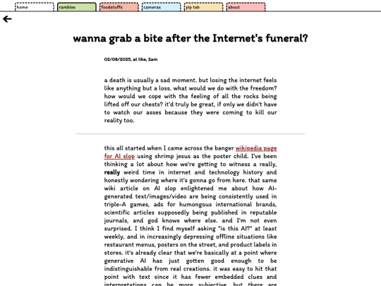 rambles/the-internet-is-dead screenshot