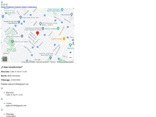 Miscelánea Y Papelería Karol/contactanos screenshot