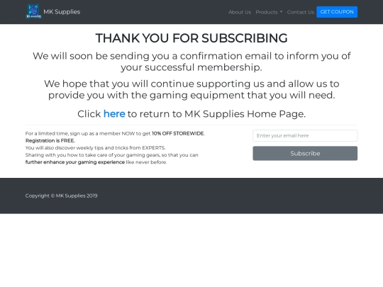 thankyou screenshot