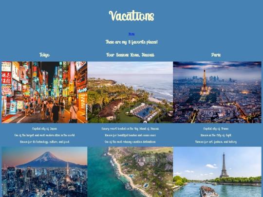 vacations screenshot