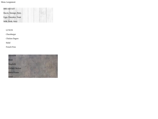 menu_assignment /menuassignment screenshot