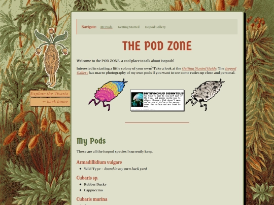 vivaria/isopods screenshot