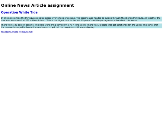 Basic web design /OnlineNewsArticle screenshot