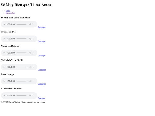 NUEVO PROJECTO/MUSICA CRISTIANA/views/volumenes/rey de paz/Sé Muy Bien que Tú me Amas-rey-de-paz screenshot