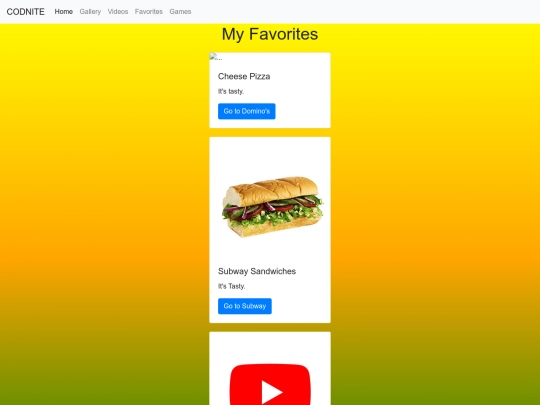 favorites screenshot