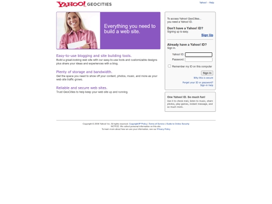 Geocities_Create_Free_Site screenshot