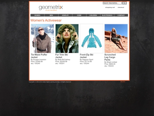 women/activewear/activewear screenshot