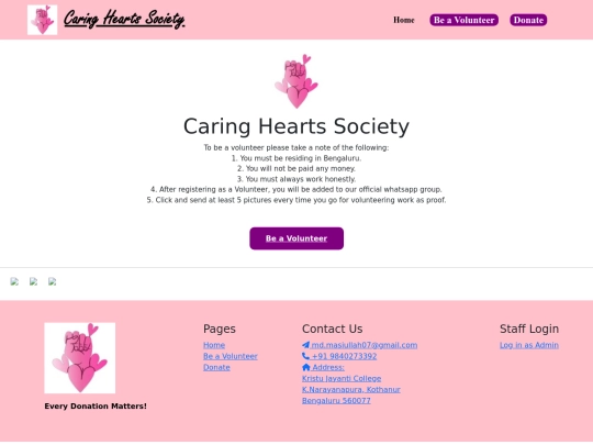 Volunteer screenshot