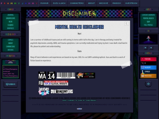 mental-health-disclaimer screenshot