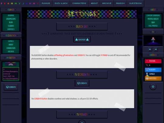 settings screenshot