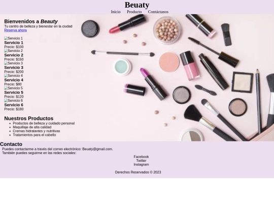 paginaweb/Productos screenshot