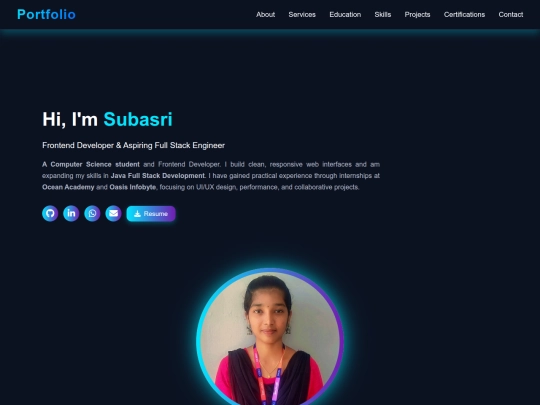 Portfolio screenshot