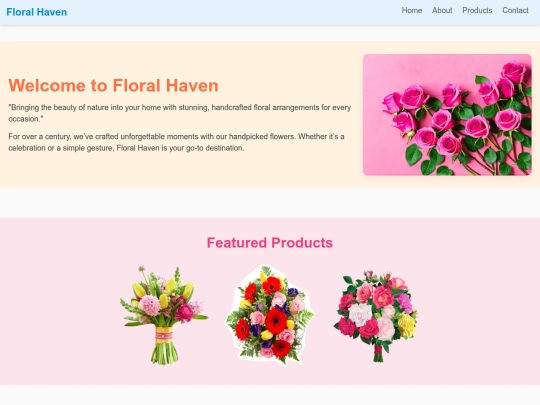 landing page screenshot
