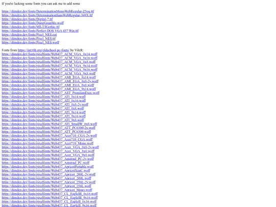 fonts screenshot