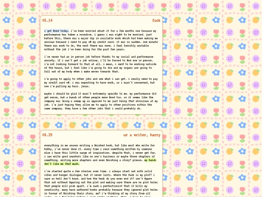 diary/diaryentries screenshot