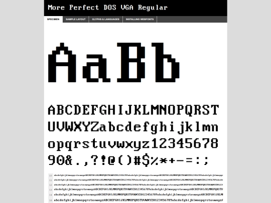 fonts/moreperfectdosvga/moreperfectdosvga-demo screenshot