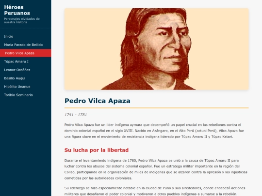 heroes/pedro-vilca screenshot