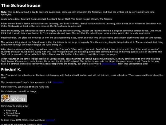 Neocities Originals/The_Schoolhouse screenshot