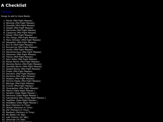 The Cave System/Into the City/Checklist screenshot