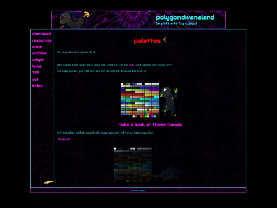 palettes screenshot