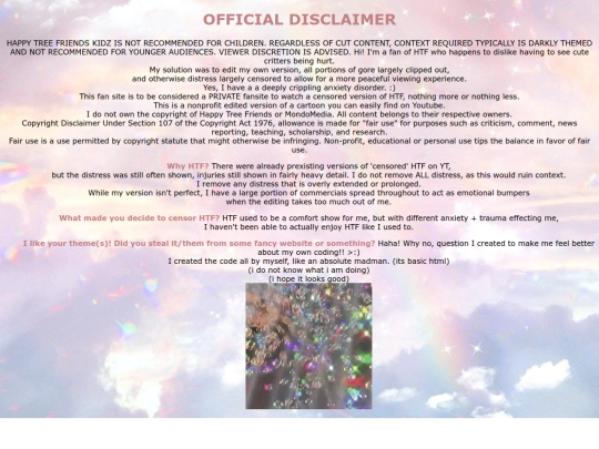 disclaimer screenshot