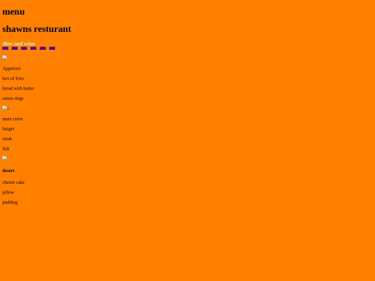 menu screenshot