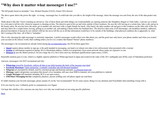 messengers screenshot