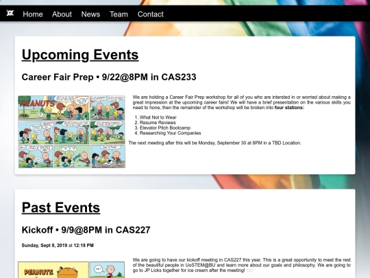 events screenshot