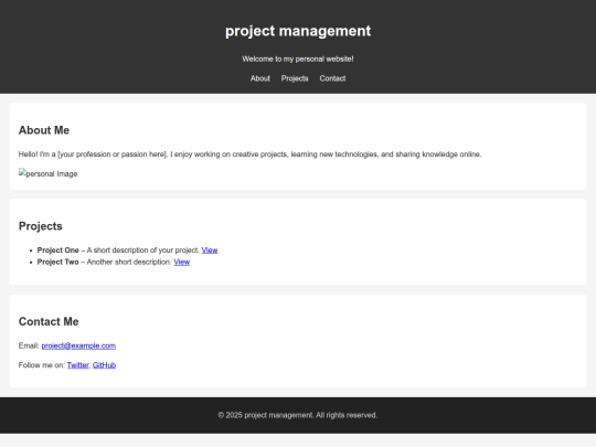 personal website screenshot