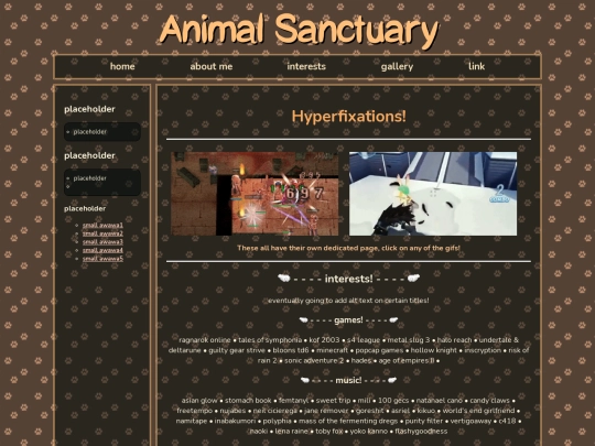 interests screenshot