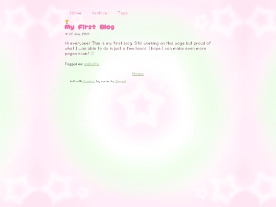 subpages/blog/zonelets/posts/2025-01-22-My-First-Blog screenshot