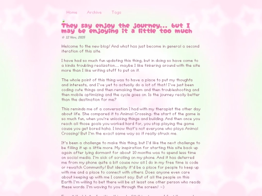 subpages/blog/zonelets/posts/2025-11-12-They-Say-Enjoy-the-Journey screenshot