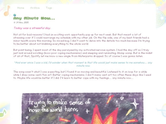 subpages/studio/zonelets/posts/2025-11-14-Any-Minute-Now screenshot
