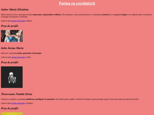 pagina cu coechipierii screenshot