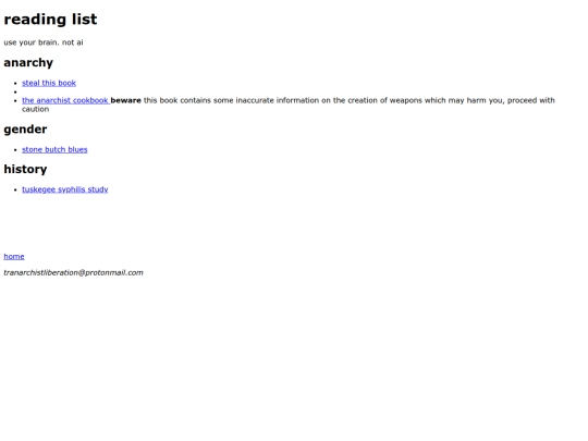 guide to tranarchy/readinglist screenshot