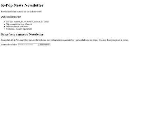 Newsletter screenshot