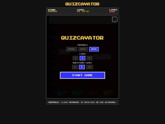 games/quizcavator screenshot