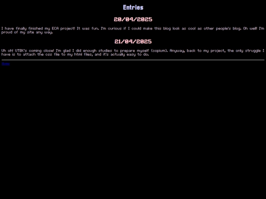 entries screenshot